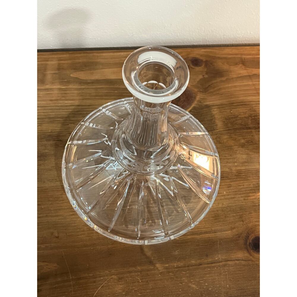 Vtg European Cut Crystal Decanter w/ Globe Stopper Mid-Century Barware Elegant - Picture 3 of 12